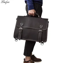 Винтажный Мужской портфель, многофункциональный, Crazy horse, натуральная кожа, сумка для ноутбука, большая емкость, сумки на плечо, 3 использования, мужские дорожные сумки