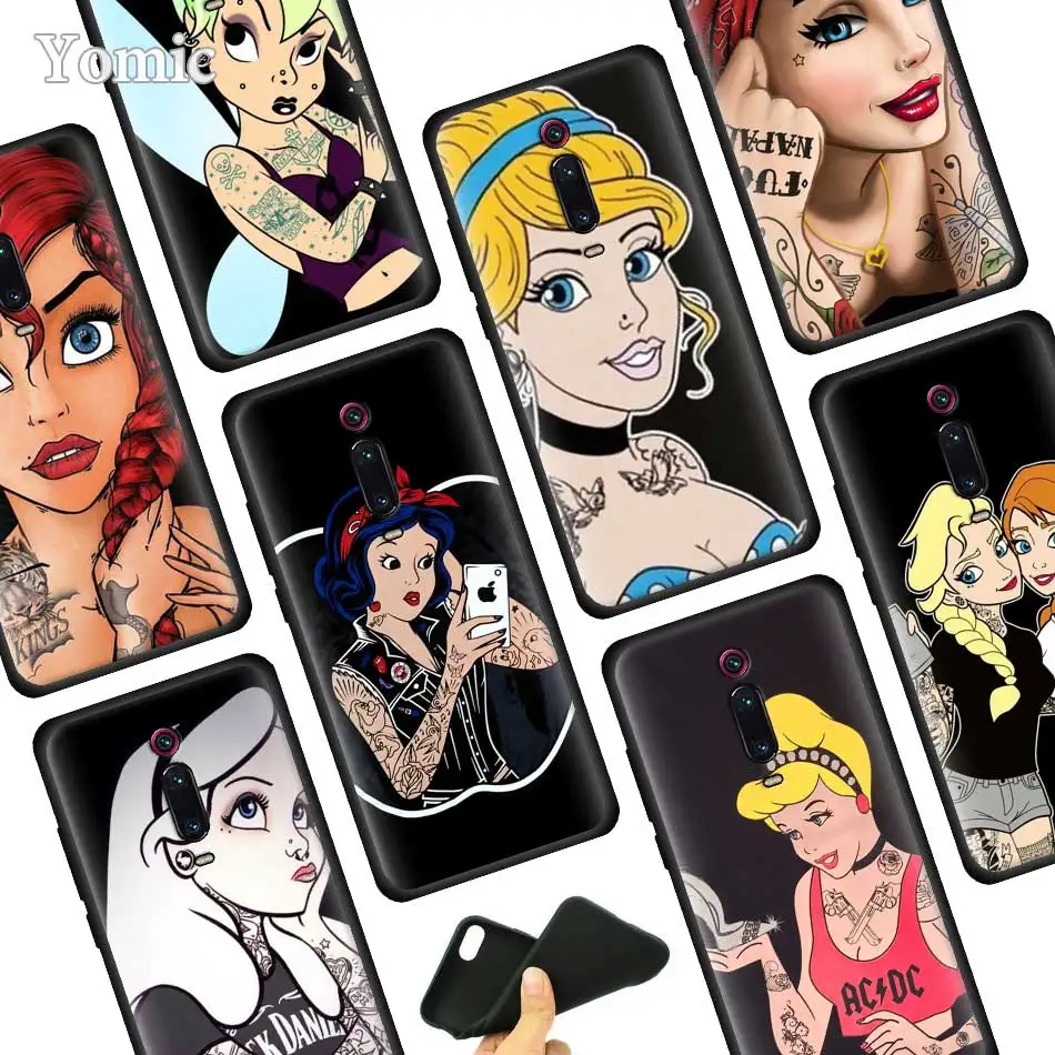 

Tattoo girl princess Back Silicone Case for Xiaomi Redmi Note 7 7S 6 Pro K20 7 7A 6 6A Go S2 Y3 5 4X Soft Phone Case
