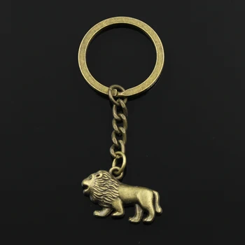 

Fashion 3cm Key Ring Metal Key Chain Keychain Jewelry Antique Bronze Plated Lion 29x18mm Pendant