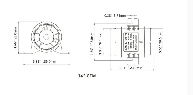 3-дюймовый 4-дюймовый встроенный воздушный воздуходувка, 12V 24V DC RV вентиляционное отверстие, лодка, Трюмная вентиляция вентилятор 75 мм 100 мм