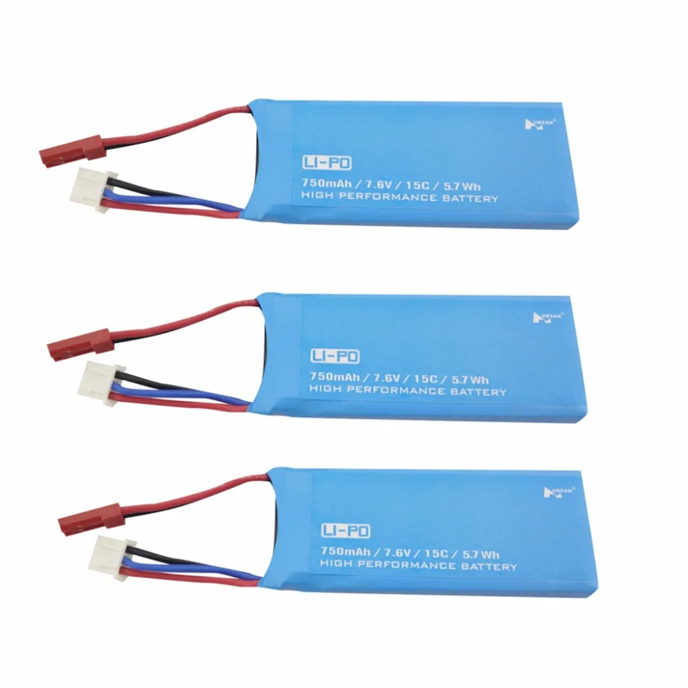 

3PCS 7.6V 750mAh Lithium Battery for Hubsan H216A Quadcopter Parts UAV Backup Battery
