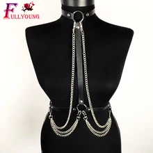 Сексуальные ремни из искусственной кожи, металлический эротический пояс на талию, женский джинсовый ремень с пряжкой на цепочке, регулируемый женский ремень, подвязка на грудь