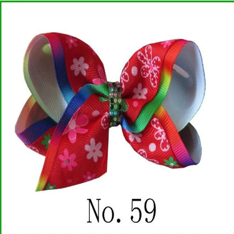 100 благословение Девушка " два тона ABC лук клип цвета радуги весна Hairbow