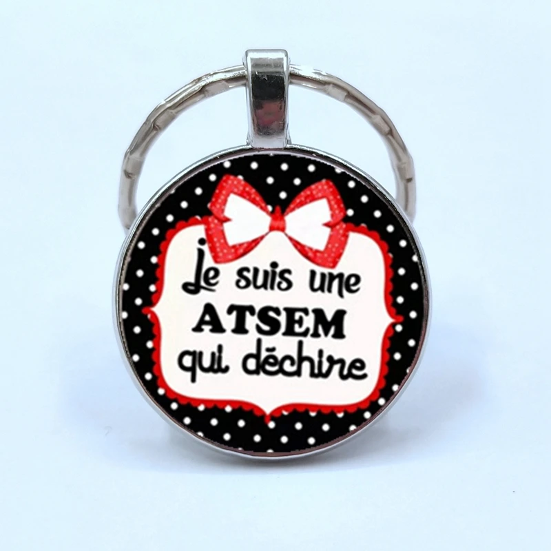 Fashion Quote I Am A Mistress Who Dechire key chain jewelry merci maitresse Glass Cabochon Keyring Gift for Women Pendant - Цвет: Silver