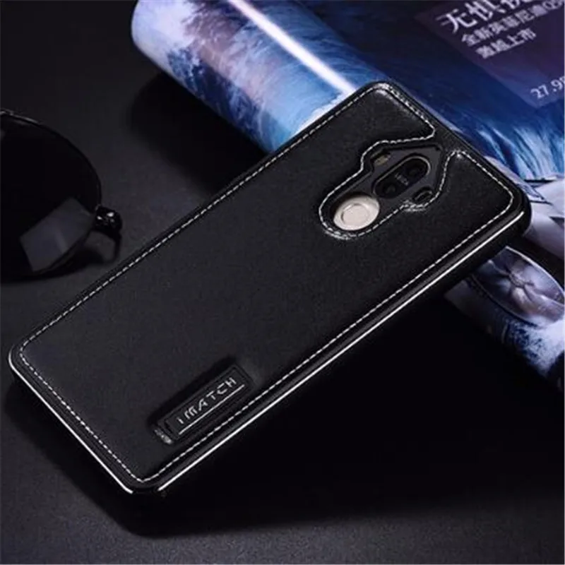 Чехол из натуральной кожи для huawei mate 10 9 Pro, Роскошный Алюминиевый металлический бампер, жесткая задняя крышка для huawei mate 9, чехол для телефона s, корпус - Цвет: Черный