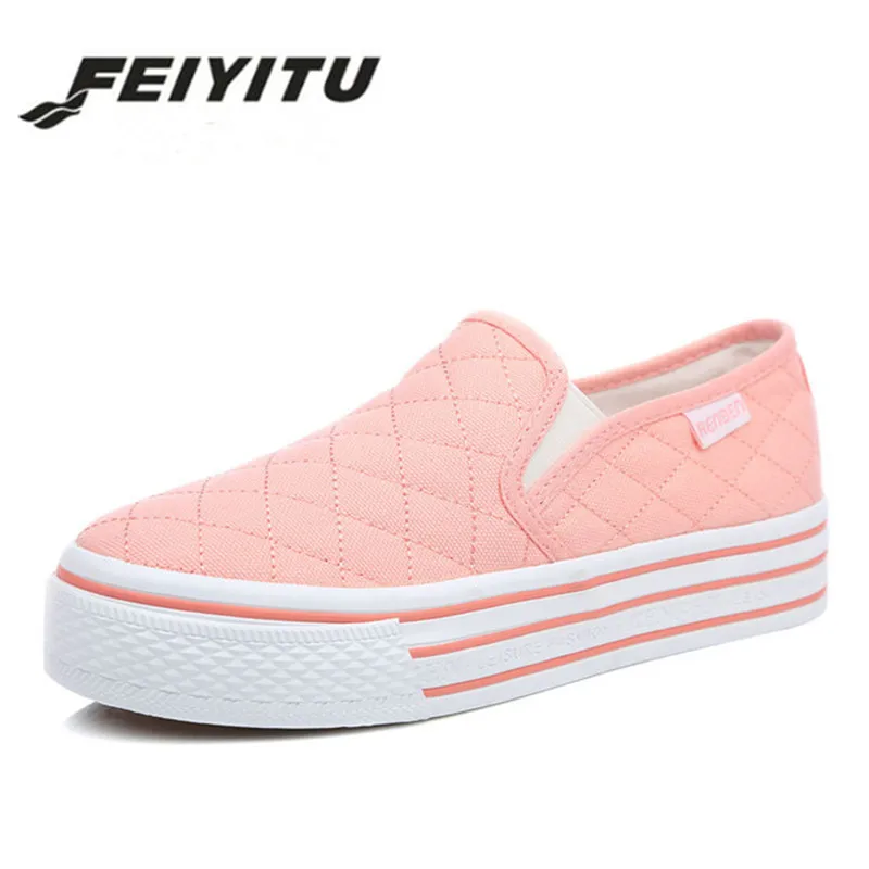 

feiyitu New Women Loafers Casual Shoes Heels Round Toe Black Pink Loafer Shoes Autumn Comfort Women Shoes