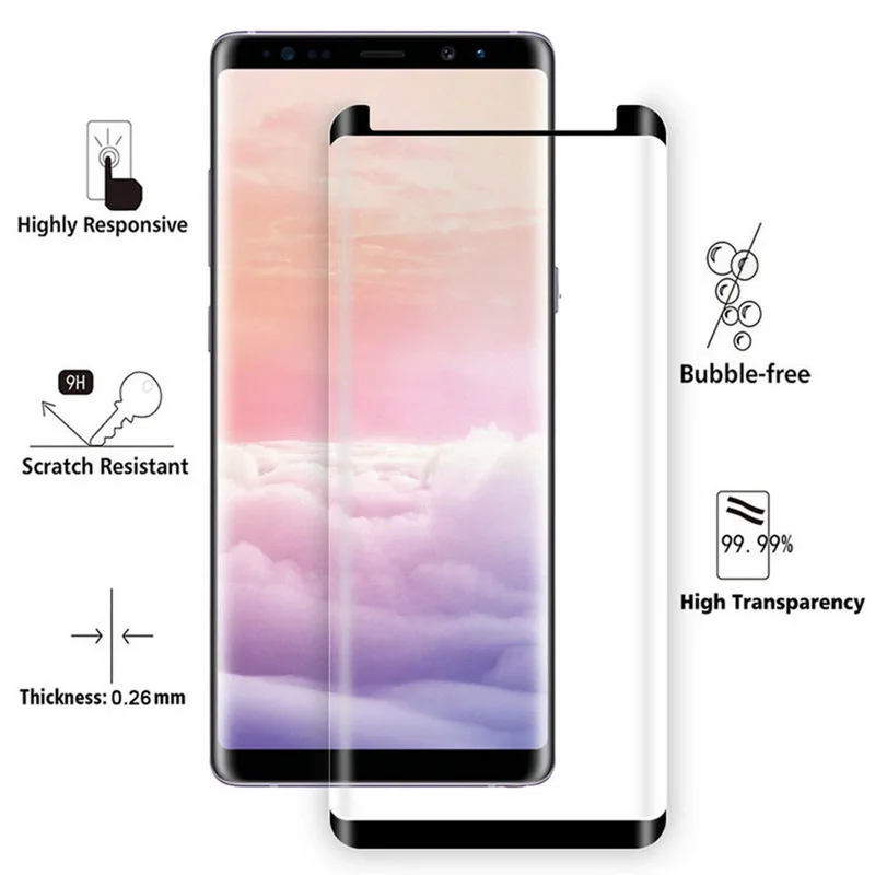 

Ultra Slim Transparent Tempered Glass Case For Samsung Galaxy Note 9 8 Screen Protective Front Flim Cover For Samsung S8 S9 Plus