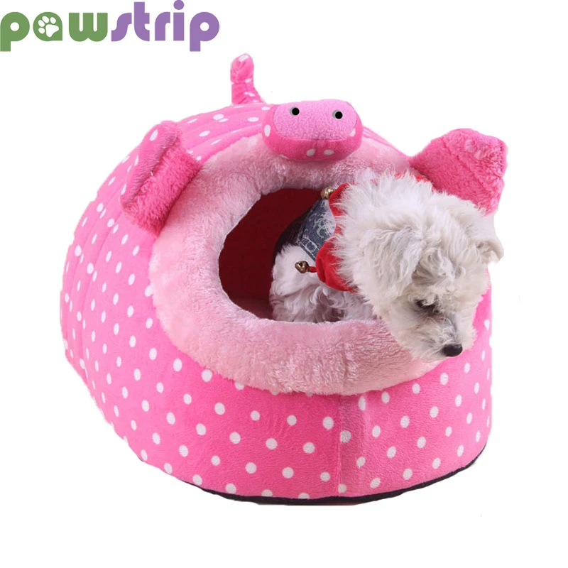 

pawstrip 3 Design Cute Small Dog Beds Soft Warm Pet Bed House Winter Cat House Detachable Dog Cushion Beds Puppy Kennel S/M/L