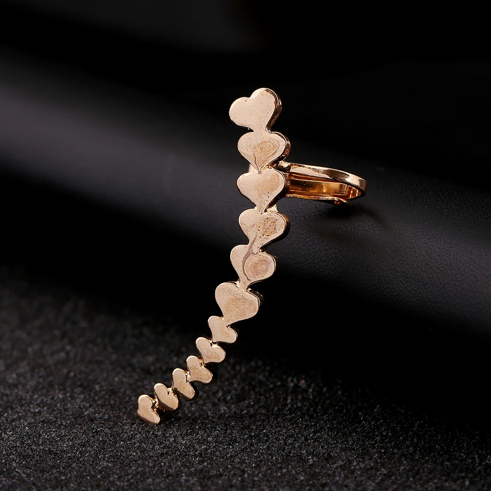 

Fashion Women Stud Jewelry Connected Heart Ear Cuff Gold Silver Plated Earcuffs Zinc Alloy Friend Party Gift Clip Earring