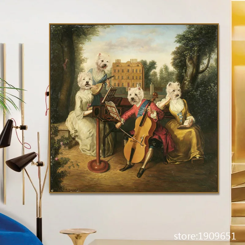 

No frame abstract cartoon dog cello music canvas printings oil painting printed on cotton home wall art decoration pictures