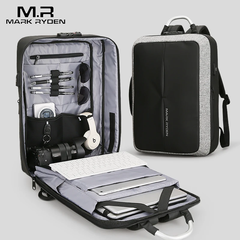 2018 Mark Ryden New Anti-thief USB Recharging Men Backpack NO Key TSA Lock Design Men Business Fashion Message Backpack Travel