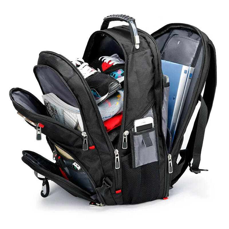

Brand Swiss Laptop 15.6" Backpack External USB Charge Swiss Computer Backpacks Anti-theft Backpack Waterproof Bags for Men Women