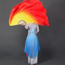 Огонь пламя Танец живота шелк веер вуаль яркие цвета 1 пара 41 см-86 см разные размеры для детей взрослых