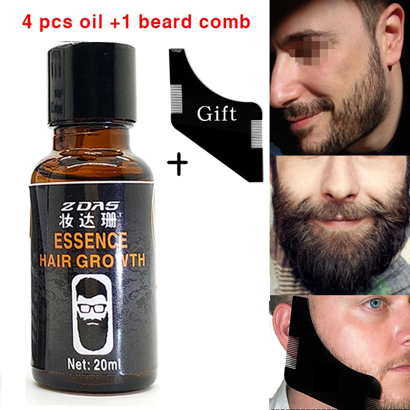 

Fast Hair Growth serum pilatory hair regrowth Baldness anti hair loss treatment beard oil growing facial hair Men comb shape 4+1