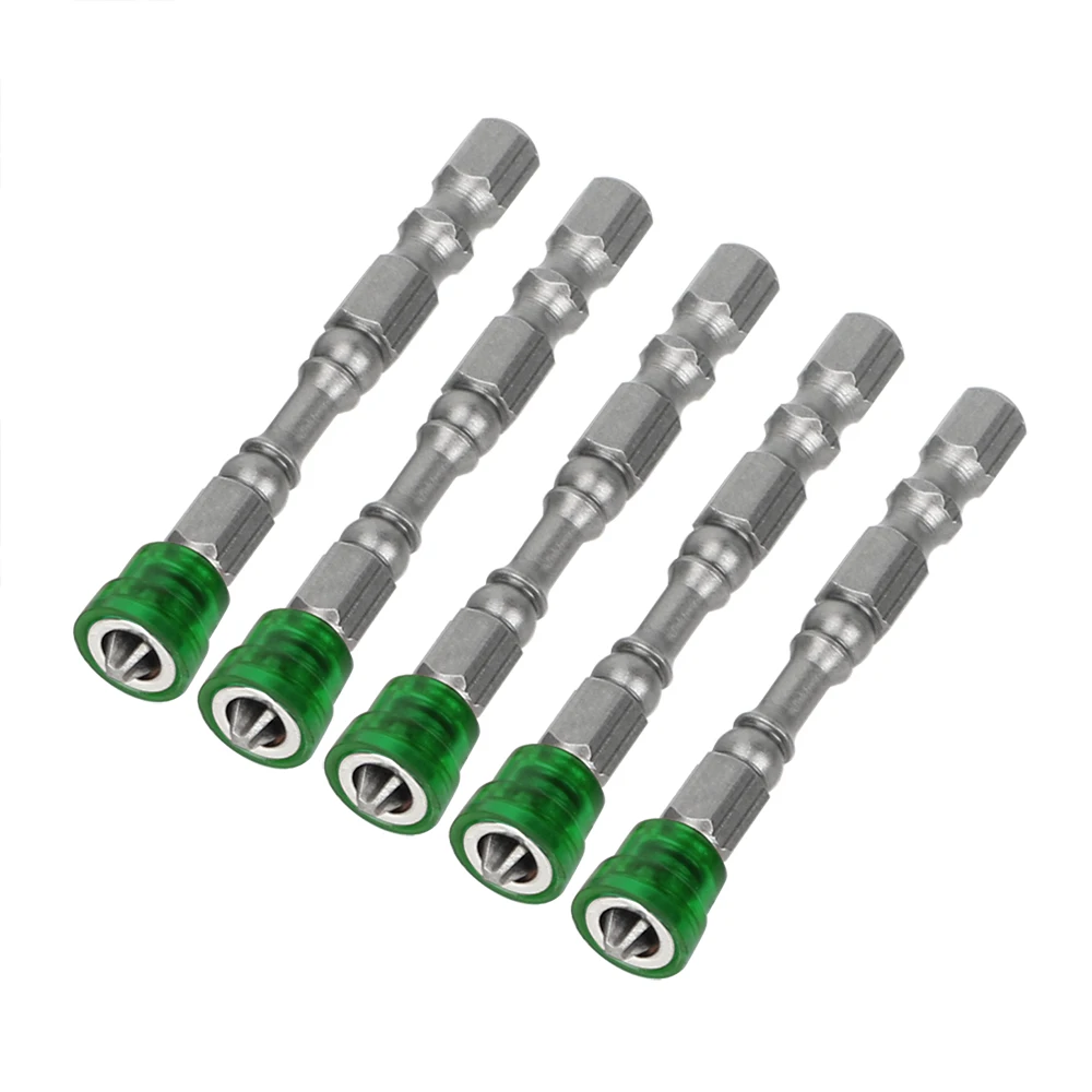Зеленый DIYWORK 5 шт./компл. PH2 Phillips электронных отвертка электрическая сверло набор с магнитным кольцом противоскользящим одной Head ручной инструмент - Цвет: Зеленый