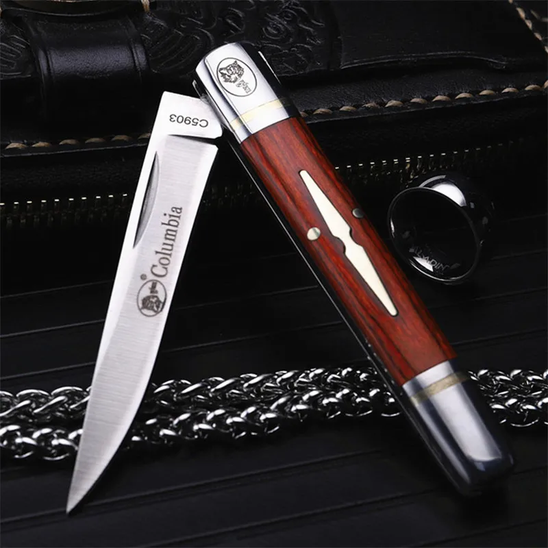 2018 New Wood Handle Outdoor Tactical Folding Fruit Knife Self-defense Wilderness Survival Small Fixed Hunting Knives EDC Tools 2018 New Wood Handle Outdoor Tactical Folding Fruit Knife Self-defense Wilderness Survival Small Fixed Hunting Knives EDC Tools