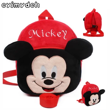 

Baby mickey Harnesses Leashes minnie Plush Backpack Walking Anti-lost Bag Safety Activity Gear Children Backpack School bags