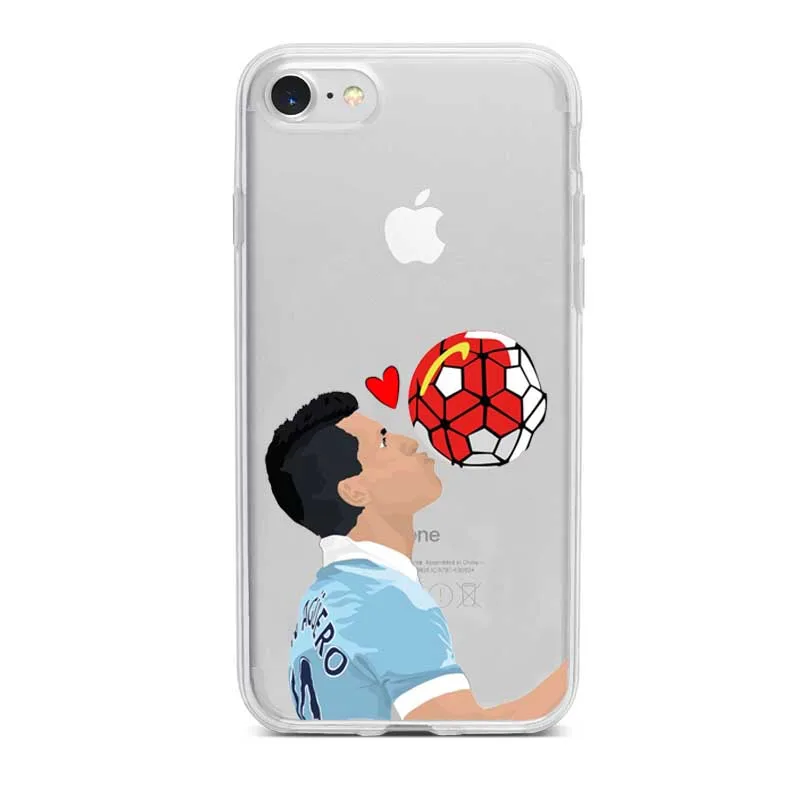 Griezmann Mbappe Asensio SR4 Salah Modic Aguero Bruyne Cristiano Ronaldo Neymar CR7 Football Casos para iphone 5 6 7 8 X Plus