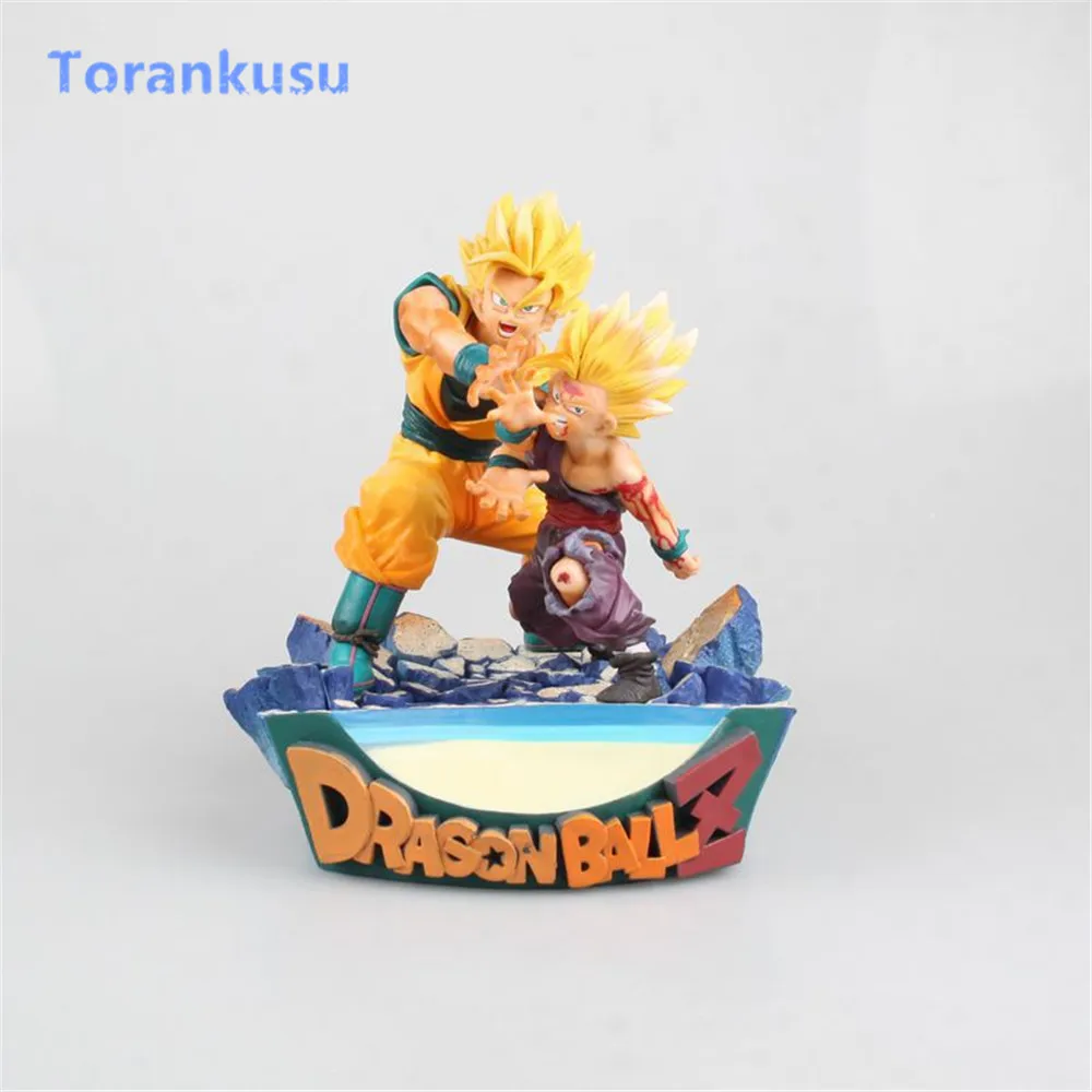 Dragon Ball Z фигурки Супер Saiyan Son Goku &amp Gohan отец с Shock Wave ПВХ Figma кукла Аниме Фигурки