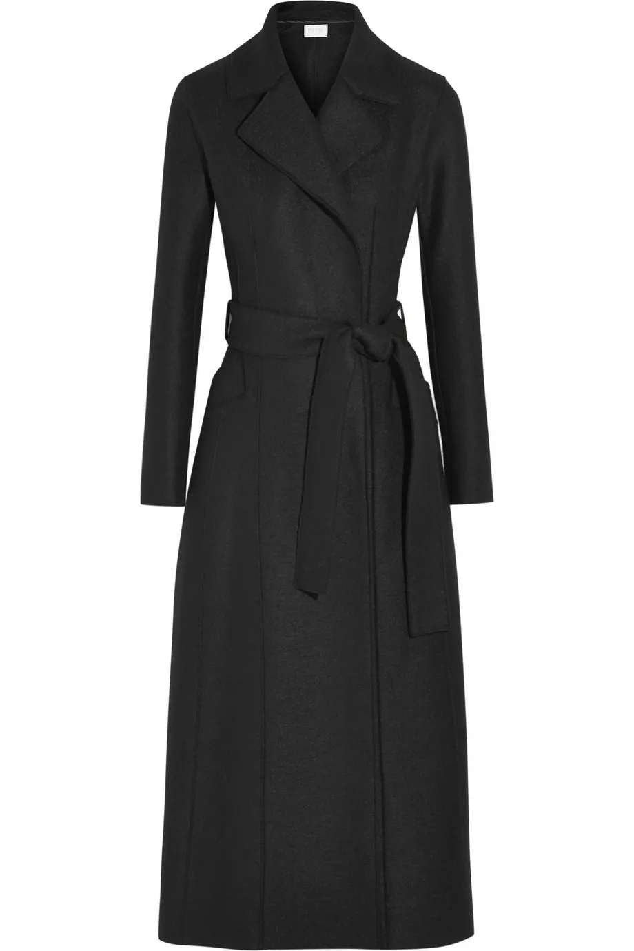 Британский стиль, бренд, новая мода, Осень-зима, черное простое шерстяное длинное пальто макси, Женское пальто с отворотом, манто для женщин