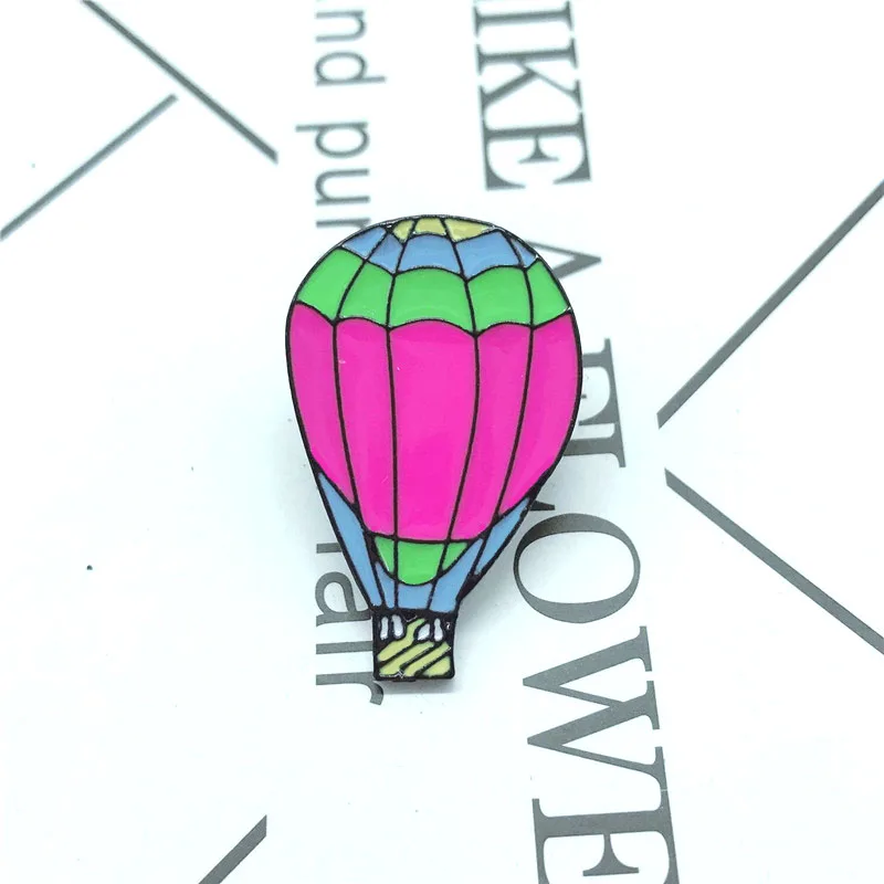 

New pink green hot air balloon badge brooch cute creative personality life supplies back shirt jewelry balloon brooch