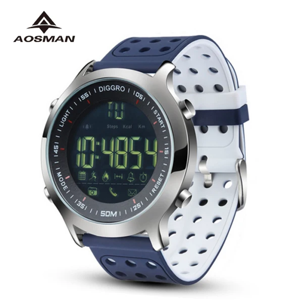 AOSMAN умные спортивные часы для плавания EX18C Bluetooth 4,0 спортивные часы 5 АТМ уведомления о звонках цифровые часы секундомер браслет - Цвет: White