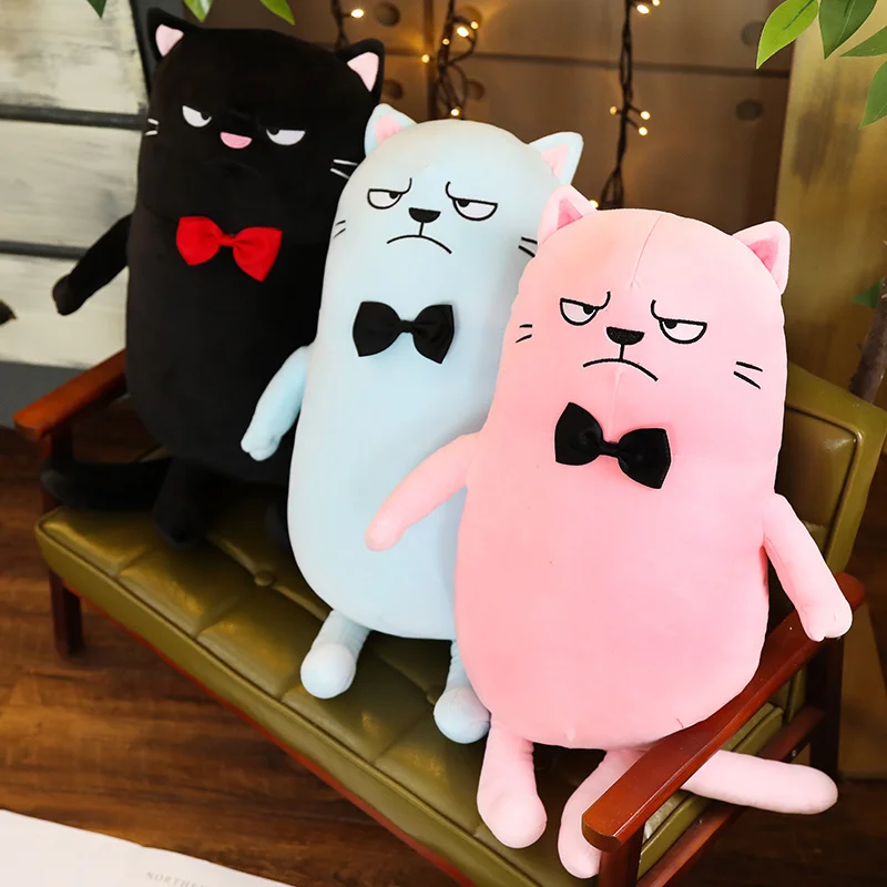 23.5in Funny Angry Cat Stuffed Animal Kawaii Plush Pillow Toy