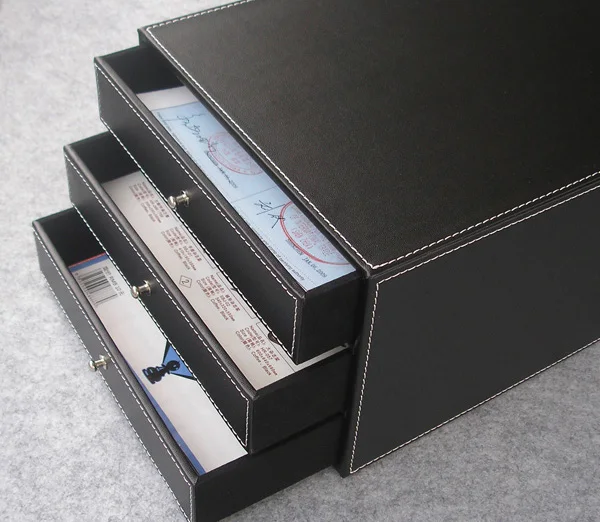 3 ящиками из искусственной кожи под названием стол документный файл Органайзер держатель лотка файл документ с выдвижными ящиками