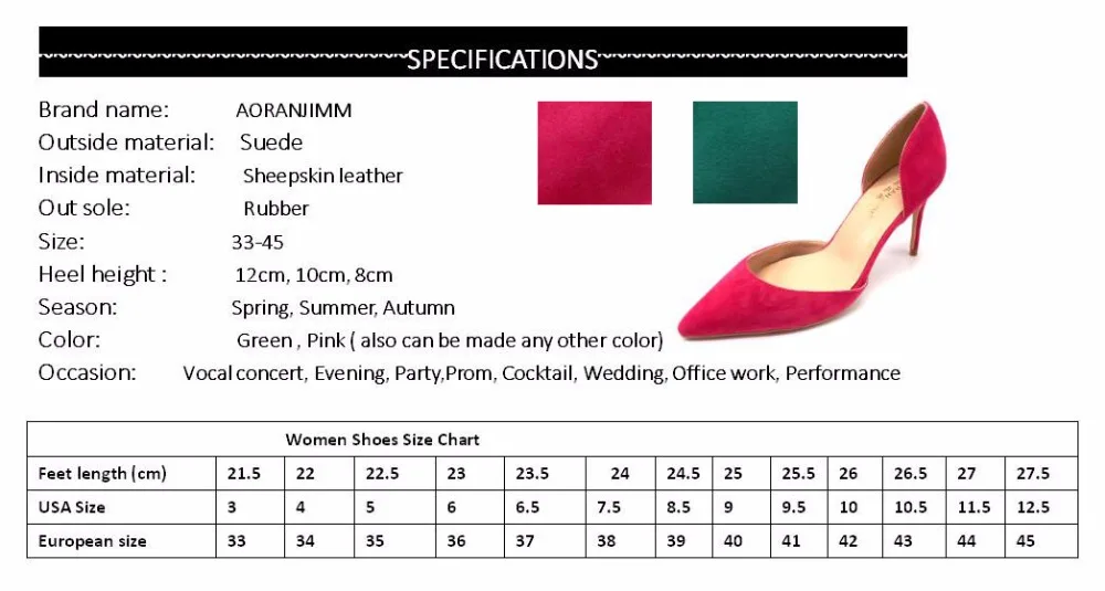 ; настоящие розовые и зеленые замшевые туфли D'Orsay с острым носком; женские элегантные туфли на высоком каблуке для взрослых; маленькие размеры