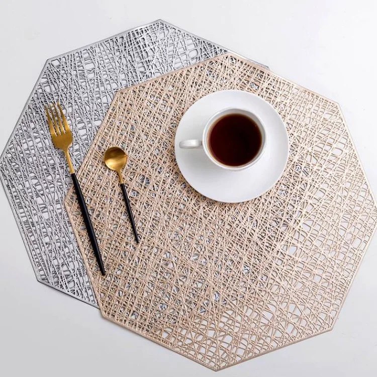 

New Arrival PVC Placemat Heat Resistant Wear Coaster Home Table Non - Slip Washable Table Mat for Holiday Hotel Decoration