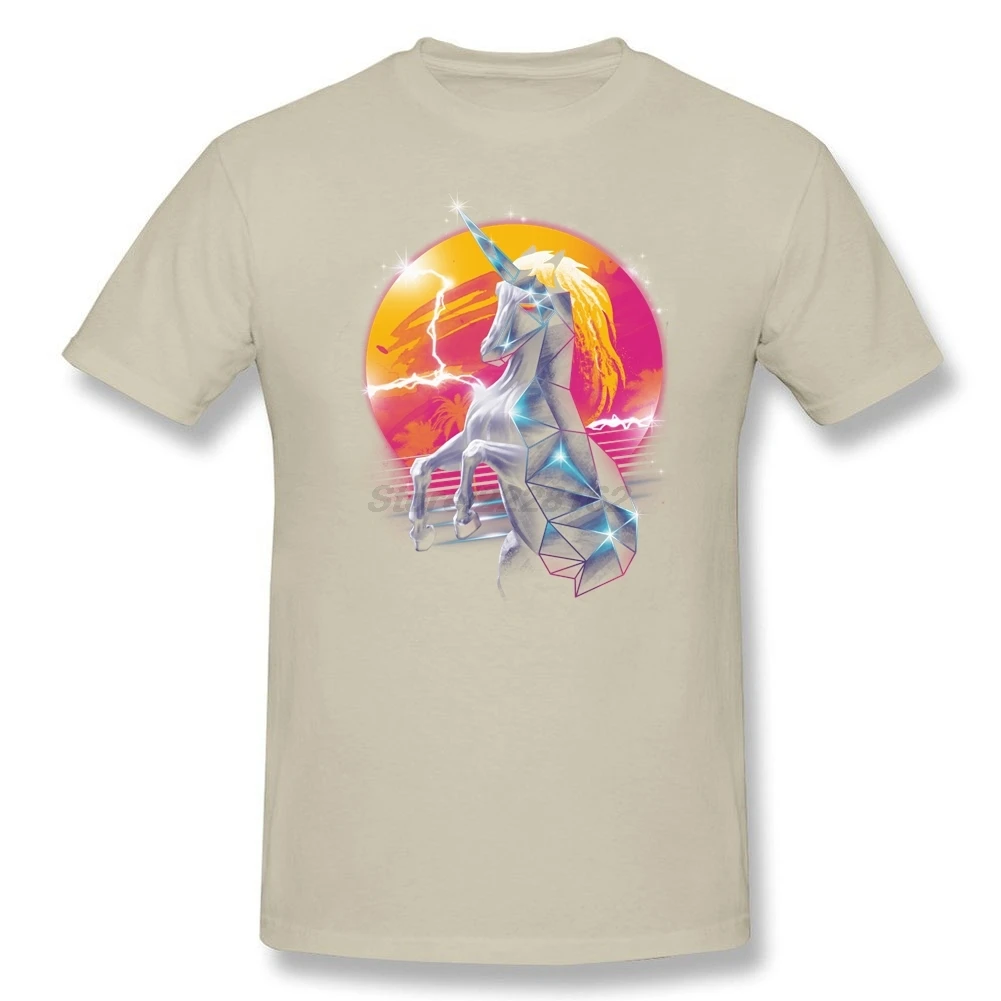 Футболка мужская с круглым вырезом коротким рукавом и принтом единорога|t shirt|mens