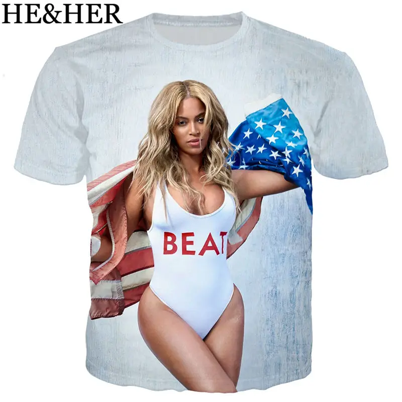 

New arrive fashion pop singer Beyonce t shirt men women 3D print t-shirts short sleeve tshirt streetwear summer tops