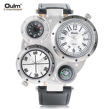 OULM 2017 Military Quartz Watch Men's Deco Compass Stylish Army Leather Strap Sport Modern Double Movement Big Wrist Watches
OULM 2017 Military Quartz Watch Men's Deco Compass Stylish Army Leather Strap Sport Modern Double Movement Big Wrist Watches