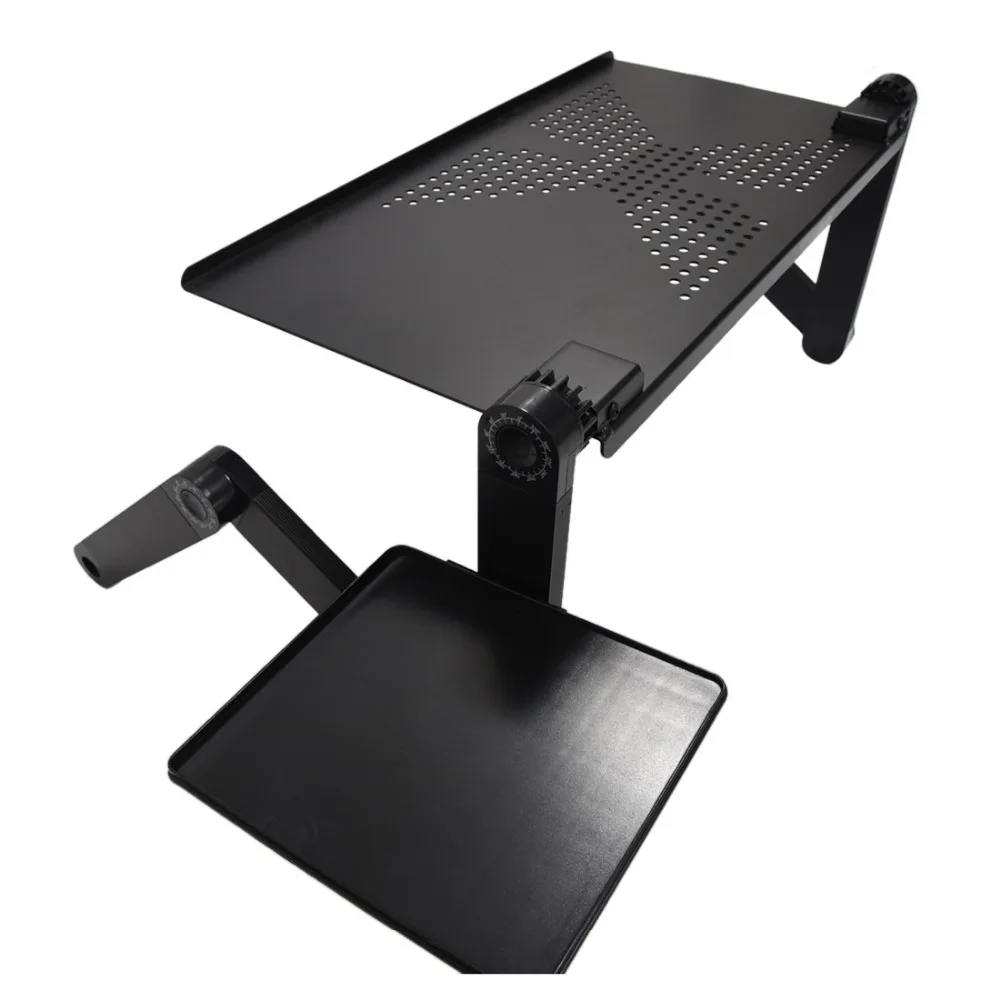 GSFY-Portable Foldable Adjustable Laptop Desk Computer Table Stand Tray For Sofa Bed Black