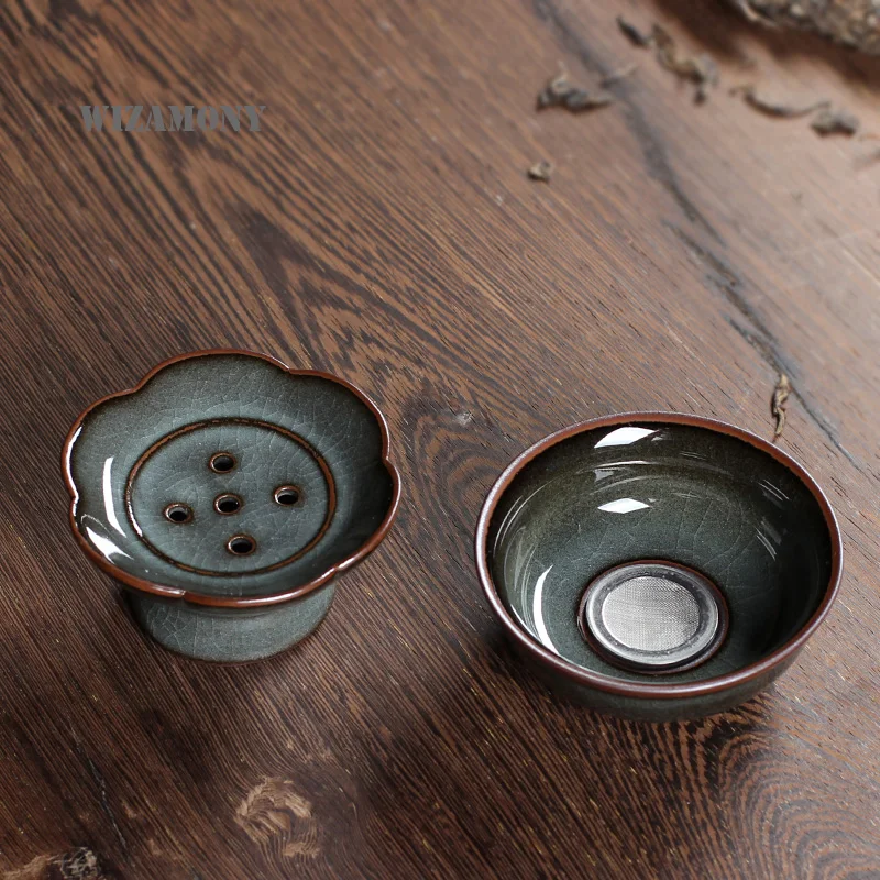 

WIZAMONY New Arrival! Longquan Celadon Iron Body Rare One Tea Filter Creative Cha Tea Accessories High Quality