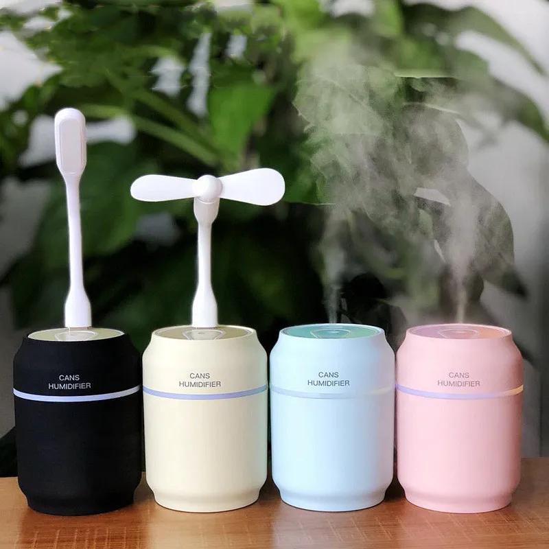 

air humidifier 200ml home usb air humidifier with a small fan and LED night light Mini portable car air humidifier
