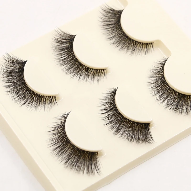 

3d Three-dimensional Type False Eyelashes Natural Thick Fund Nude Look Transparent Stem End Lengthen Fund ( 3 Yes Dress )