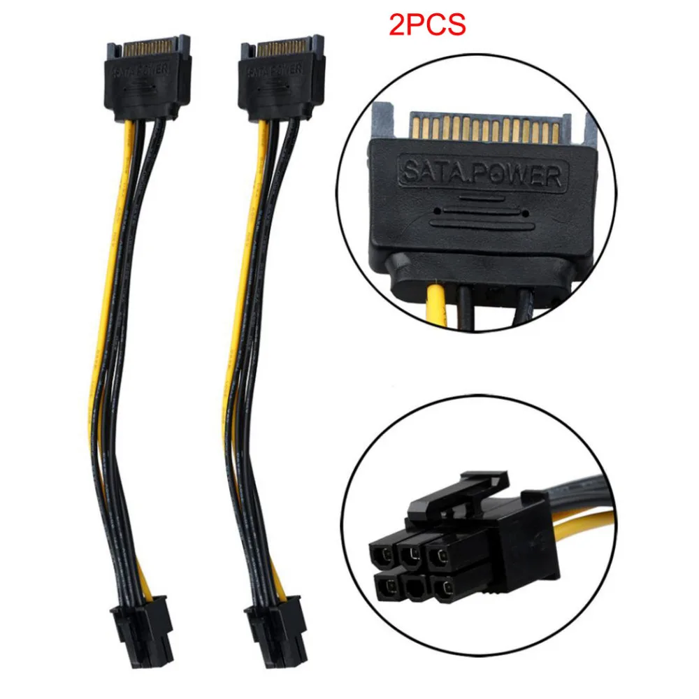2 шт. SATA кабель питания 15 Pin на 6 PCI EXPRESS E Sata usb sata riser card rj45 разъем dvi d vga двойной блок