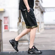 Японский стиль летние мужские шорты винтажные свободные хлопковые шорты в повседневном стиле до колена Короткие Hombre