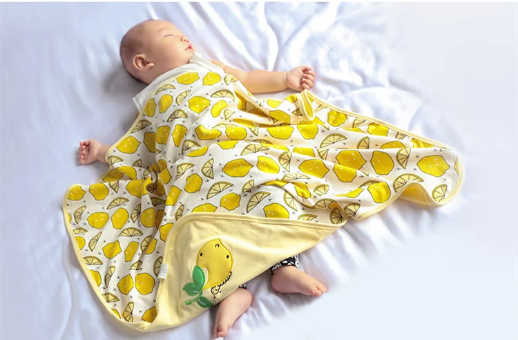 

100% Cotton Super Soft Baby Bedding Blanket Double-deck Newborns Swaddle bebe Envelope 16 Colors Cartoon Infant Stroller Wrap