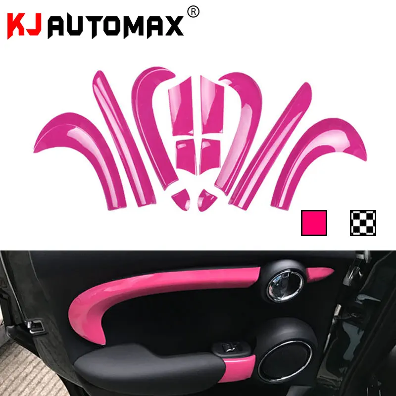 KJAUTOMAX для Mini Cooper F55 12 шт. Внутренняя отделка двери красный розовый Checker