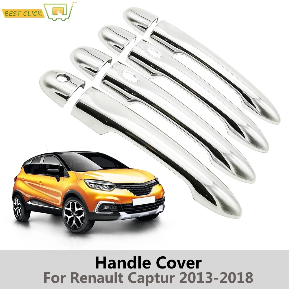 

Chromed Mirror Outside Door Handles Cover Case Trim Kit For Renault Captur / Kaptur 2013-2018 Accessories Stickers