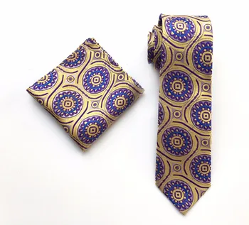 

8cm Fashion Men Necktie Set High Quality Woven Ties with Handkerchief