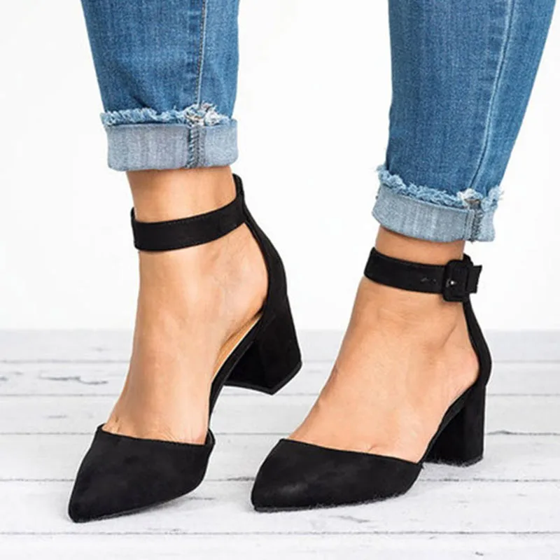 Women Sandals 2019 Fashion Low Heels Sandals For Summer Shoes Woman Casual Block Heel Zapatos Mujer Plus Size 43 Sandale Femme