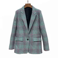England style plaid blazers jackets women 2019 spring autumn elegant blazers coat G102