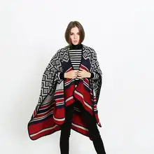 Winter Women Casual Rhombus Poncho Luxury Brand Blanket Scarf Femme Tartan Foulard Bufandas Mujer YJWD822