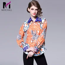Merchall Runway Floral Print Blouse 2019 Spring Summer Women's Long Sleeve flower Casual Shirt Flower Print Tops Party Blusas Merchall Runway Floral Print Blouse 2019 Spring Summer Women's Long Sleeve flower Casual Shirt Flower Print Tops Party Blusas
