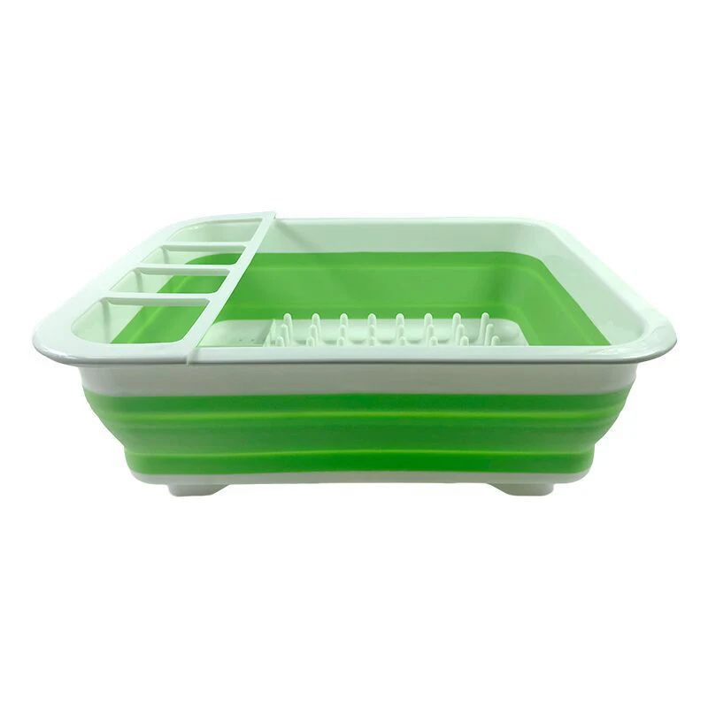 

Silicone Folding Dish Rack Home Kitchen Organizers Storage Shelf Plate Dish Drainer Bowl Cup Spoon FP8