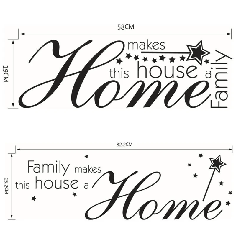 Family Letter Quote Removable Vinyl Decal Art Mural Home Decor Wall Stickers Removable Waterproof Non-toxic Room Decor C0425#30 07