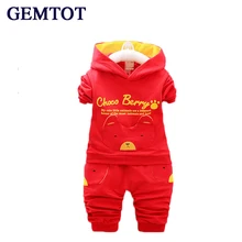 Boys Clothing Sets 2017 New Autumn Baby Cartoon Hooded T shirt Trousers Suit for Infant Chilren
